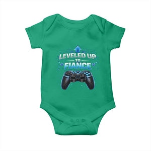 Leveled Up To Fiance Baby Onesie Newly Engaged Gifts For Him Gamer TS10 Irish Green Print Your Wear