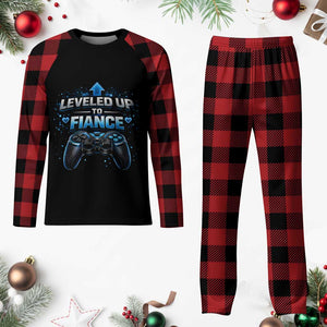Leveled Up To Fiance Plaid Pajama Set Newly Engaged Gifts For Him Gamer TS10 Buffalo Plaid Print Your Wear