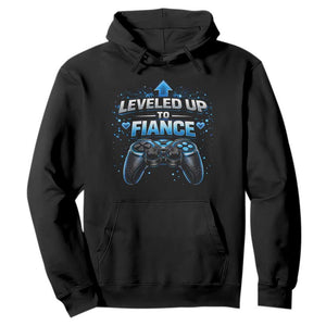 Leveled Up To Fiance Hoodie Newly Engaged Gifts For Him Gamer TS10 Black Print Your Wear