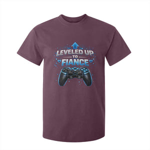Leveled Up To Fiance T Shirt For Kid Newly Engaged Gifts For Him Gamer TS10 Maroon Print Your Wear