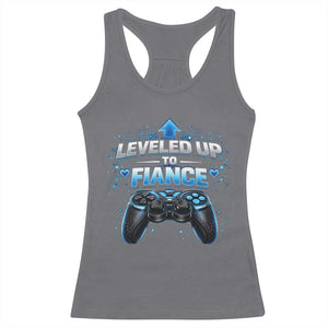 Leveled Up To Fiance Racerback Tank Top Newly Engaged Gifts For Him Gamer TS10 Charcoal Print Your Wear