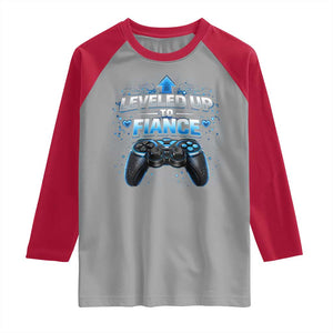 Leveled Up To Fiance Raglan Shirt Newly Engaged Gifts For Him Gamer TS10 Sport Gray Red Print Your Wear