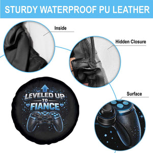 Leveled Up To Fiance Spare Tire Cover Newly Engaged Gifts For Him Gamer TS10 Print Your Wear