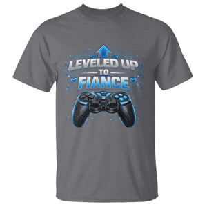 Leveled Up To Fiance T Shirt Newly Engaged Gifts For Him Gamer TS10 Charcoal Print Your Wear