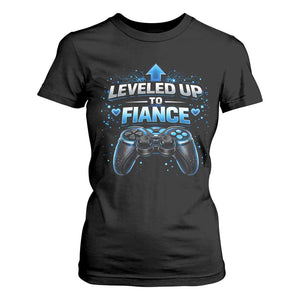 Leveled Up To Fiance T Shirt For Women Newly Engaged Gifts For Him Gamer TS10 Black Print Your Wear