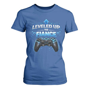 Leveled Up To Fiance T Shirt For Women Newly Engaged Gifts For Him Gamer TS10 Royal Blue Print Your Wear