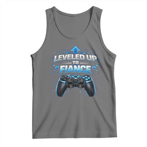 Leveled Up To Fiance Tank Top Newly Engaged Gifts For Him Gamer TS10 Black Heather Print Your Wear