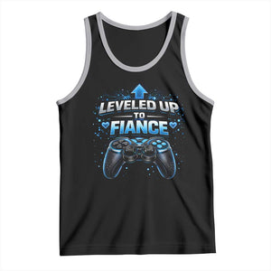 Leveled Up To Fiance Tank Top Newly Engaged Gifts For Him Gamer TS10 Black Athletic Heather Print Your Wear