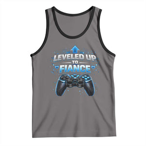 Leveled Up To Fiance Tank Top Newly Engaged Gifts For Him Gamer TS10 Deep Heather Black Print Your Wear