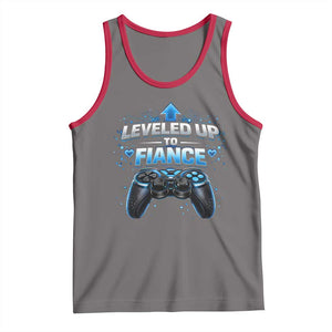 Leveled Up To Fiance Tank Top Newly Engaged Gifts For Him Gamer TS10 Deep Heather Red Print Your Wear