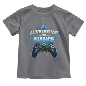 Leveled Up To Fiance Toddler T Shirt Newly Engaged Gifts For Him Gamer TS10 Charcoal Print Your Wear
