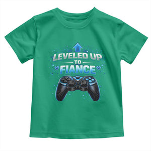 Leveled Up To Fiance Toddler T Shirt Newly Engaged Gifts For Him Gamer TS10 Irish Green Print Your Wear