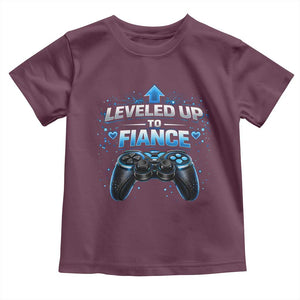Leveled Up To Fiance Toddler T Shirt Newly Engaged Gifts For Him Gamer TS10 Maroon Print Your Wear