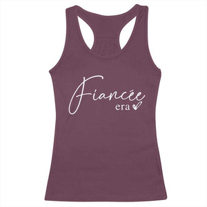Fiancee Era Racerback Tank Top Engaged Bride Bachelorette Outfits TS10 Maroon Print Your Wear