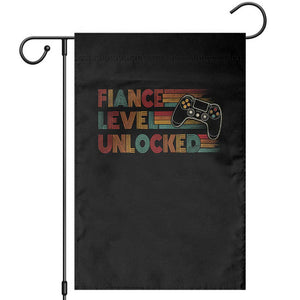 Fiance Level Unlocked Garden Flag Retro Engaged Gifts For Him Gamer TS10 Black Print Your Wear