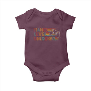 Fiance Level Unlocked Baby Onesie Retro Engaged Gifts For Him Gamer TS10 Maroon Print Your Wear