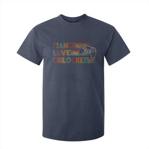 Fiance Level Unlocked T Shirt For Kid Retro Engaged Gifts For Him Gamer TS10 Navy Print Your Wear