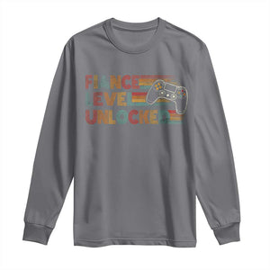 Fiance Level Unlocked Long Sleeve Shirt Retro Engaged Gifts For Him Gamer TS10 Charcoal Print Your Wear