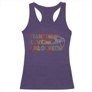 Fiance Level Unlocked Racerback Tank Top Retro Engaged Gifts For Him Gamer TS10 Purple Print Your Wear
