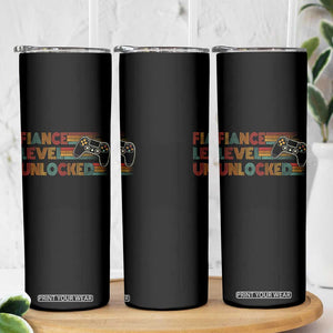 Fiance Level Unlocked Skinny Tumbler Retro Engaged Gifts For Him Gamer TS10 Print Your Wear