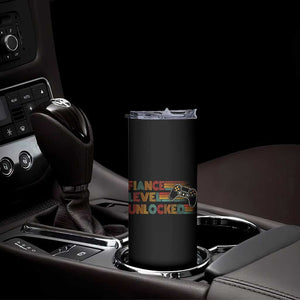 Fiance Level Unlocked Skinny Tumbler Retro Engaged Gifts For Him Gamer TS10 Print Your Wear