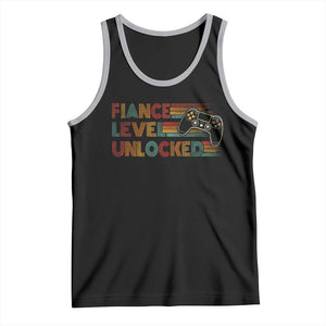 Fiance Level Unlocked Tank Top Retro Engaged Gifts For Him Gamer TS10 Black Athletic Heather Print Your Wear