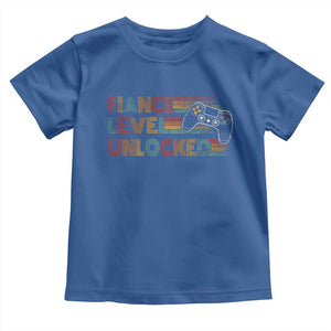 Fiance Level Unlocked Toddler T Shirt Retro Engaged Gifts For Him Gamer TS10 Royal Blue Print Your Wear
