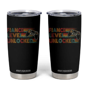 Fiance Level Unlocked Tumbler Cup Retro Engaged Gifts For Him Gamer TS10 Black Print Your Wear