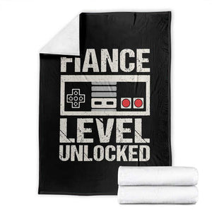 Leveled Fiance Unlocked Throw Blanket Engagement Gift For Fiancé Bachelor Party TS10 Black Print Your Wear