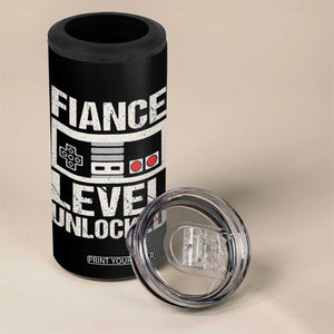 Leveled Fiance Unlocked 4 in 1 Can Cooler Tumbler Engagement Gift For Fiancé Bachelor Party TS10 Print Your Wear