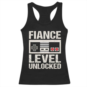 Leveled Fiance Unlocked Racerback Tank Top Engagement Gift For Fiancé Bachelor Party TS10 Black Print Your Wear