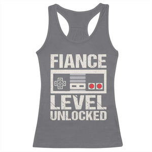 Leveled Fiance Unlocked Racerback Tank Top Engagement Gift For Fiancé Bachelor Party TS10 Charcoal Print Your Wear
