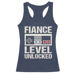 Leveled Fiance Unlocked Racerback Tank Top Engagement Gift For Fiancé Bachelor Party TS10 Navy Print Your Wear