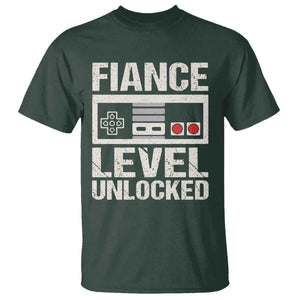 Leveled Fiance Unlocked T Shirt Engagement Gift For Fiancé Bachelor Party TS10 Dark Forest Green Print Your Wear