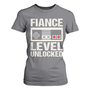 Leveled Fiance Unlocked T Shirt For Women Engagement Gift For Fiancé Bachelor Party TS10 Charcoal Print Your Wear