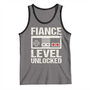 Leveled Fiance Unlocked Tank Top Engagement Gift For Fiancé Bachelor Party TS10 Deep Heather Black Print Your Wear