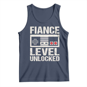 Leveled Fiance Unlocked Tank Top Engagement Gift For Fiancé Bachelor Party TS10 Navy Print Your Wear