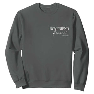 Personalized Fiance Sweatshirt Custom Date Boyfriend Engagement Gifts Future Mr and Mrs TS10 Dark Heather Print Your Wear