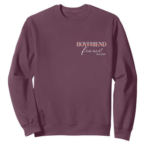 Personalized Fiance Sweatshirt Custom Date Boyfriend Engagement Gifts Future Mr and Mrs TS10 Maroon Print Your Wear