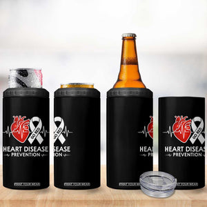 Go Red Heart Disease Prevention 4 in 1 Can Cooler Tumbler Heartbeat CHD Wear Red February Month TS10 Print Your Wear