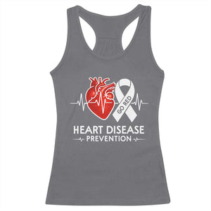 Go Red Heart Disease Prevention Racerback Tank Top Heartbeat CHD Wear Red February Month TS10 Charcoal Print Your Wear