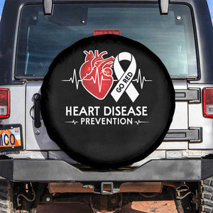 Go Red Heart Disease Prevention Spare Tire Cover Heartbeat CHD Wear Red February Month TS10 No hole Black Print Your Wear