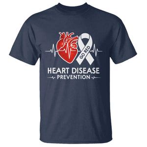 Go Red Heart Disease Prevention T Shirt Heartbeat CHD Wear Red February Month TS10 Navy Print Your Wear