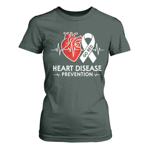 Go Red Heart Disease Prevention T Shirt For Women Heartbeat CHD Wear Red February Month TS10 Dark Forest Green Print Your Wear