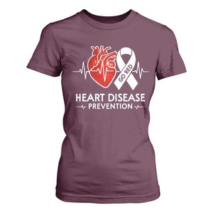 Go Red Heart Disease Prevention T Shirt For Women Heartbeat CHD Wear Red February Month TS10 Maroon Print Your Wear
