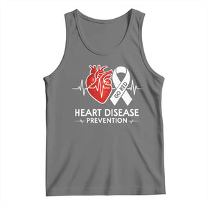 Go Red Heart Disease Prevention Tank Top Heartbeat CHD Wear Red February Month TS10 Black Heather Print Your Wear