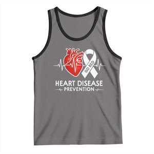 Go Red Heart Disease Prevention Tank Top Heartbeat CHD Wear Red February Month TS10 Deep Heather Black Print Your Wear