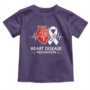 Go Red Heart Disease Prevention Toddler T Shirt Heartbeat CHD Wear Red February Month TS10 Purple Print Your Wear