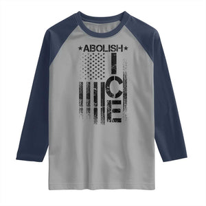 Abolish ICE Raglan Shirt Vintage American Flag TS10 Sport Gray Navy Print Your Wear