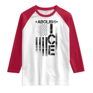 Abolish ICE Raglan Shirt Vintage American Flag TS10 White Red Print Your Wear